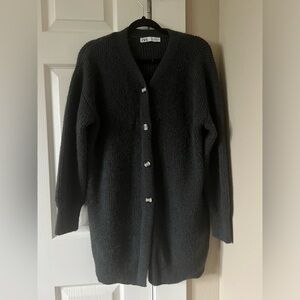 Women’s Zara button down sweater dress. Gray size small. Fits larger.